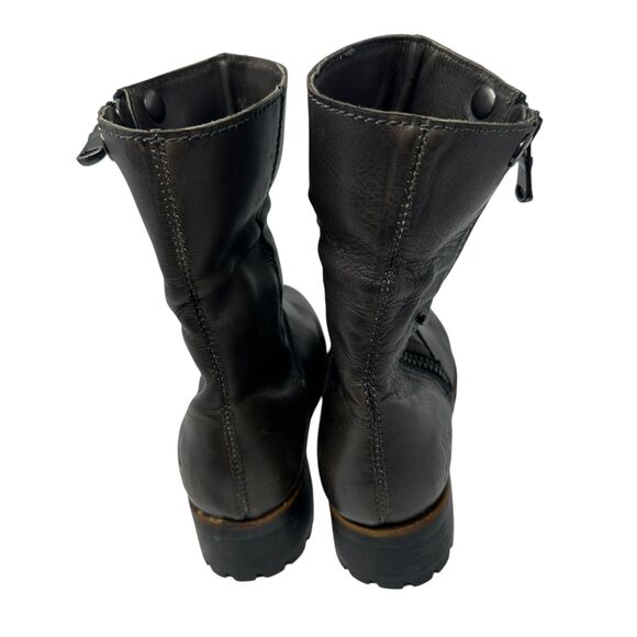 KLM Brown Leather Side Zip Women’s Motorcycle Boots – Size US 7 - Picture 3 of 8